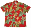 ORIGINAL HAWAIIHEMD - AIRBRUSH BIRD OF PARADISE - ROT - WAIMEA CASUAL